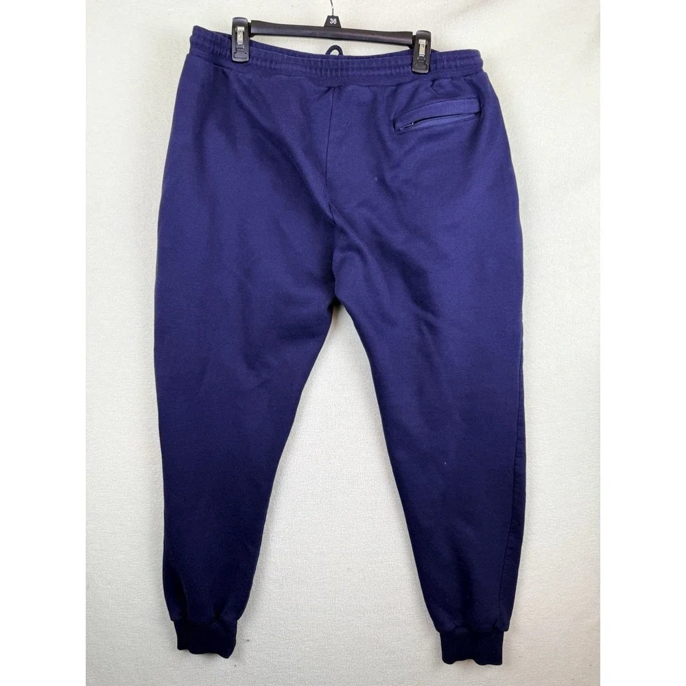 DNT LNK Mens Navy Blue Graphic Logo Jogger Sweatpants Size 4XL Zipper Pockets